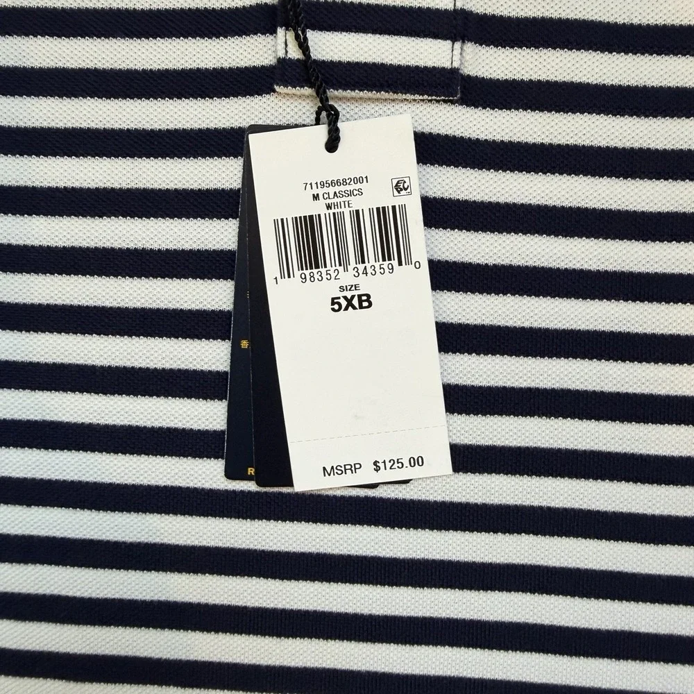 Polo Ralph Lauren Classic Navy & White Stripe Men's S/S Shirt 5XB Big Tall